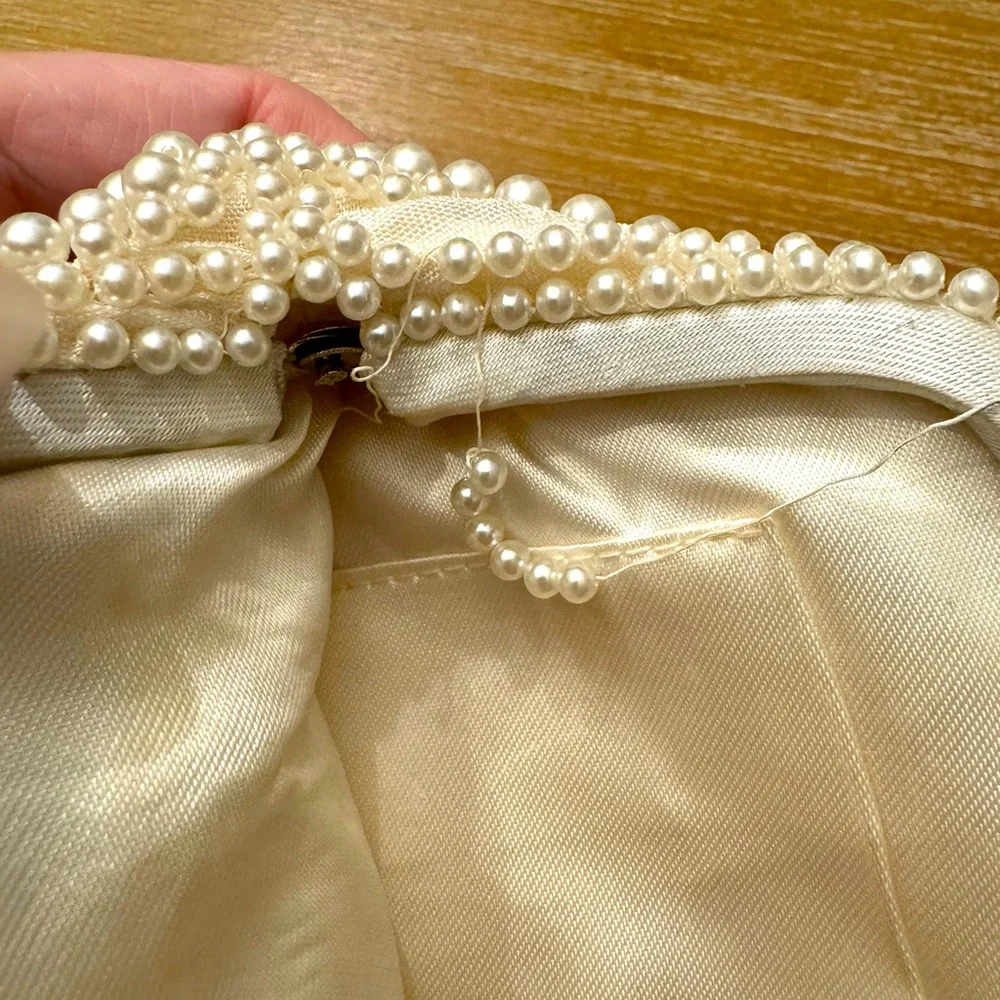 Vintage 1950s/60s Pearl Beaded Kiss Lock Clutch Handbag Made in Japan